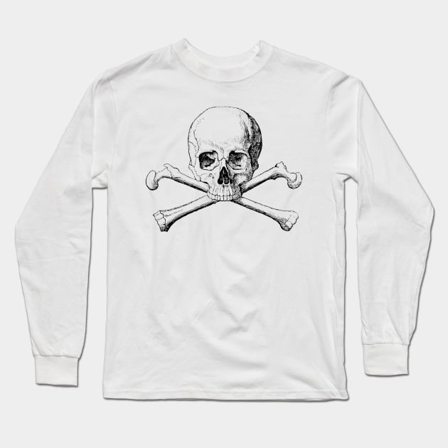 Skull and crossbones Long Sleeve T-Shirt by Blacklinesw9